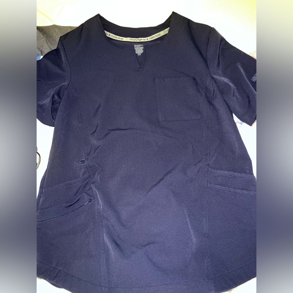 Navy scrub top size small